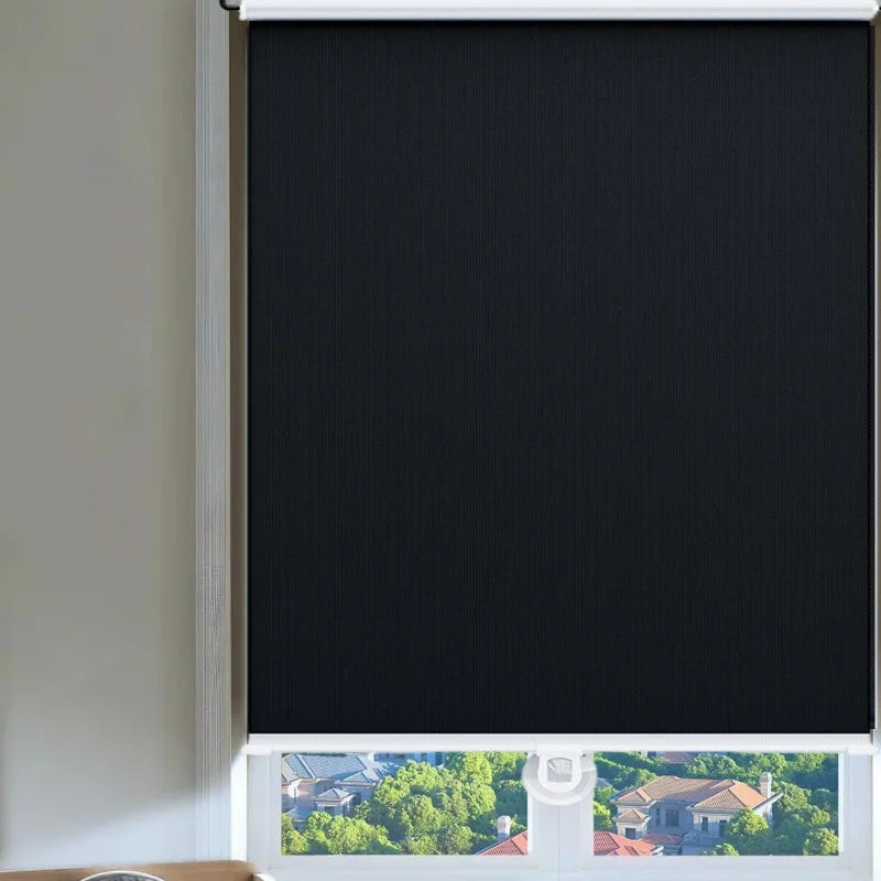 rideau solaire noir opacité moderne adhésif nano tissu protection intérieure 68x125cm