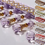 ruban décoratif brodé cristal rose marron violet vert jaune vêtement textile maison rideau