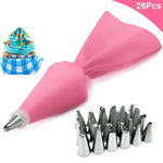 poche pâte silicone réutilisable 24 buses aiguilles métalliques outil pâtisserie