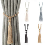 accessoires rideau cordon tressé franges blanc or gris beige moderne bohème chic
