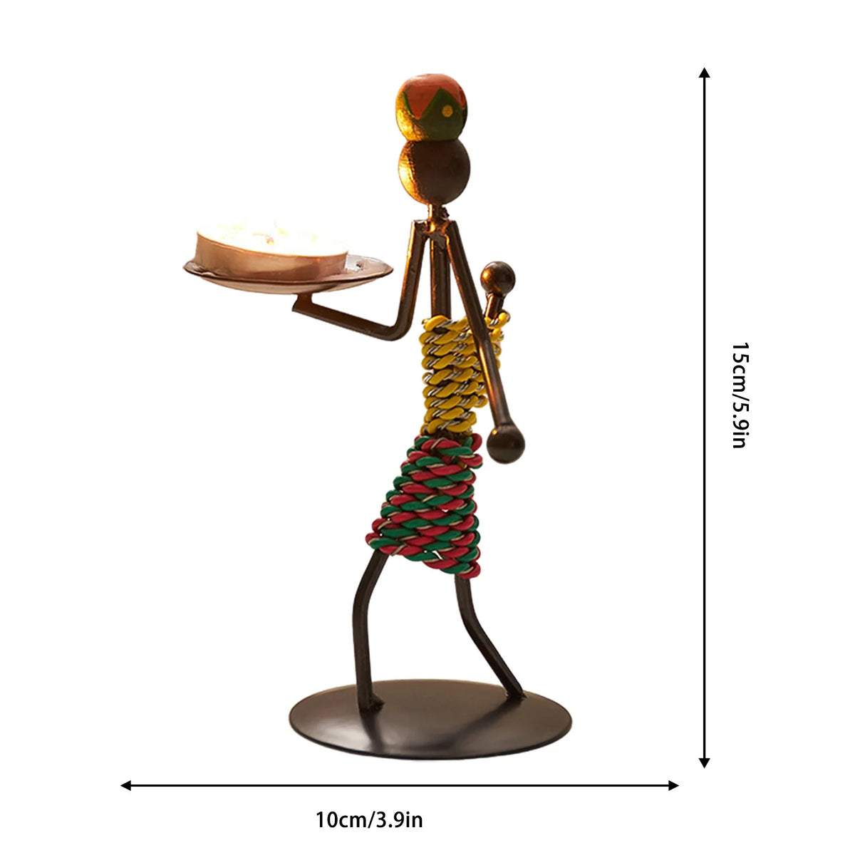 supports bougie métal artisanal figurines humaines couleurs vives mariage décoration intérieure moderne classique