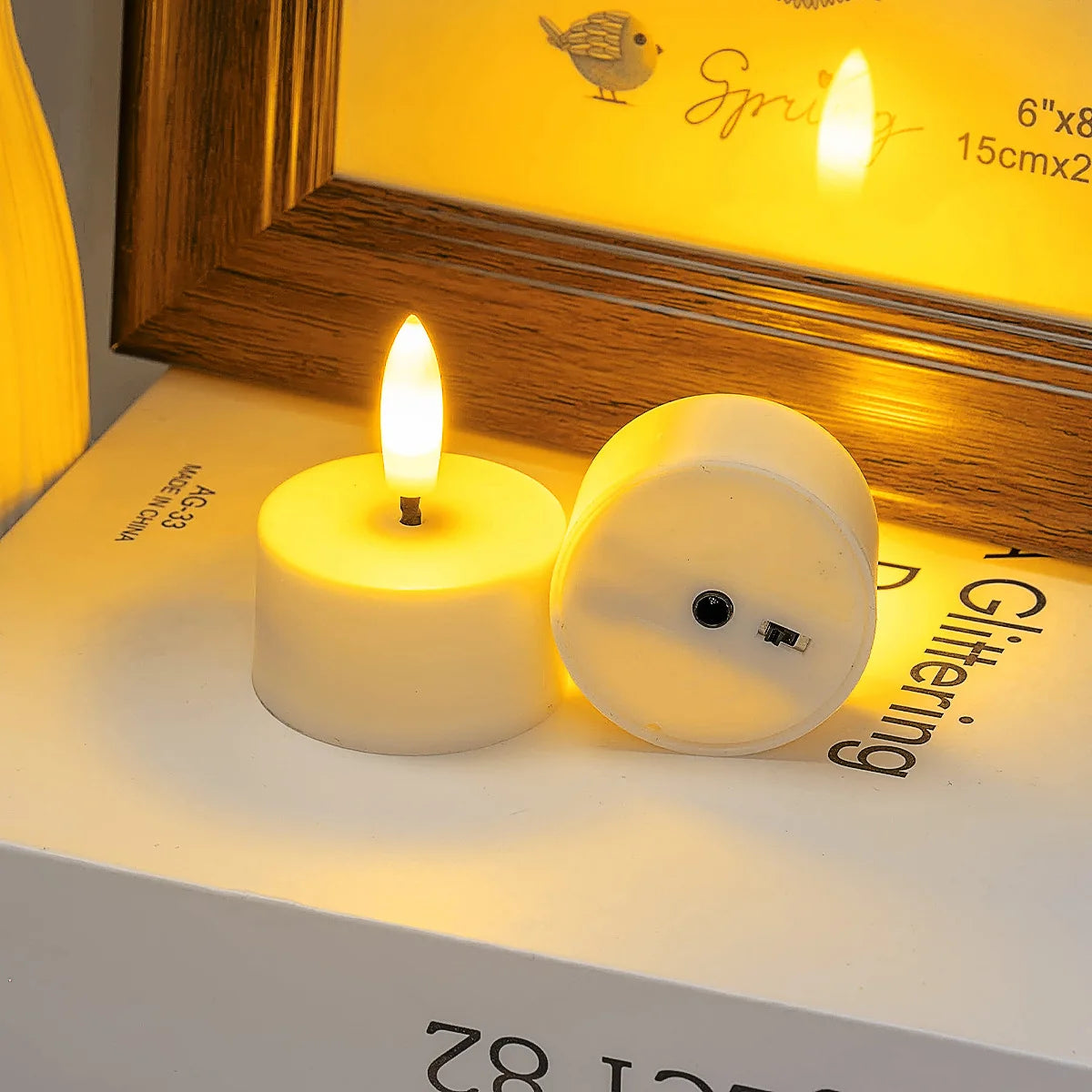 bougies led rechargeables blanc modernes télécommande boîte rangement câble usb 12pcs 4pcs 6pcs