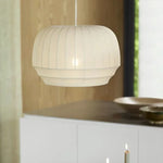 suspension lumineuse moderne blanc rayures horizontales câble suspendu led éclairage salon minimaliste