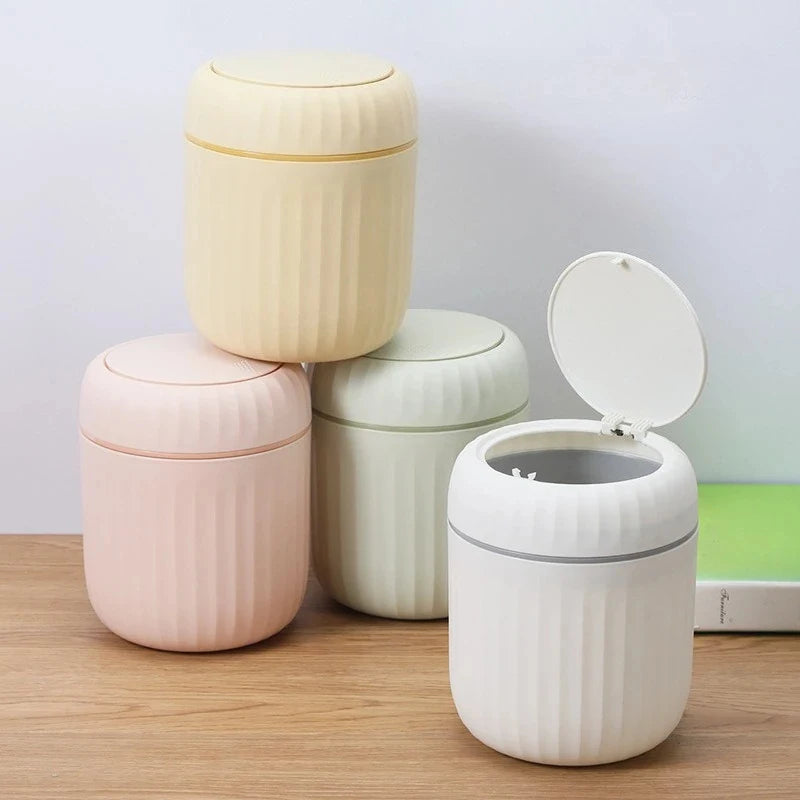 poubelle moderne blanc rayures verticales 10 litres minimaliste 16.5cm hauteur 13cm