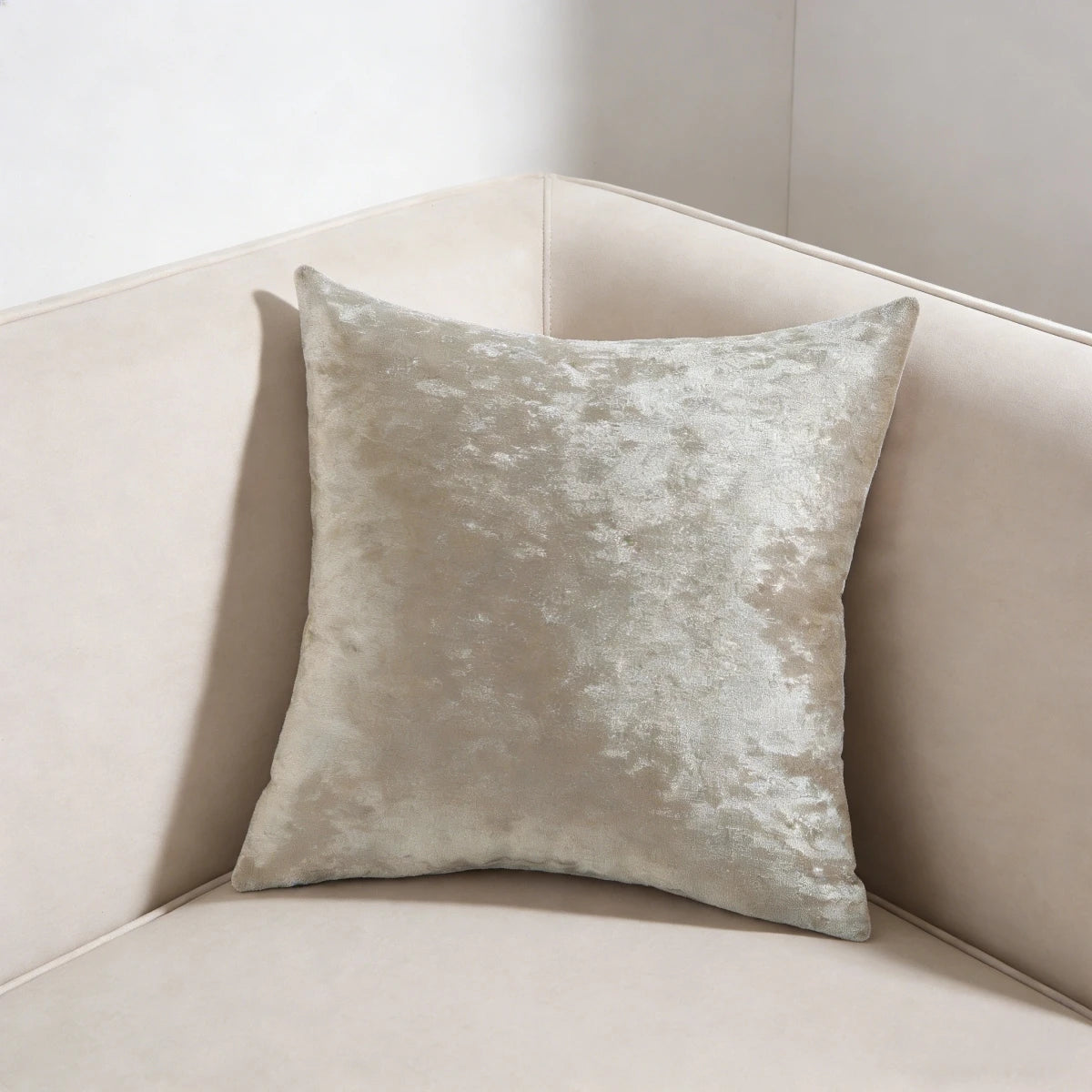 housse coussin velours carré or gris moderne élégante lit salon voiture 45x45cm
