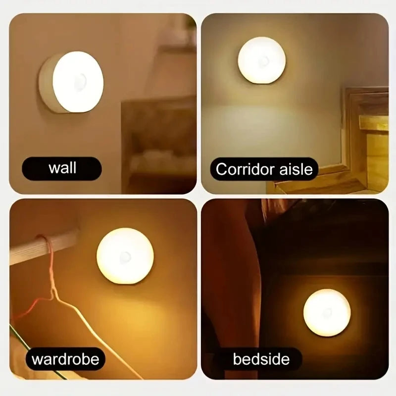 lampe nuit blanc moderne veilleuse détecteur mouvement rechargeable led adhésive chambre escalier