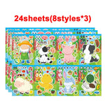 sticker animaux ferme multicolore cartoon adhésif diy activités enfants garçons filles fournitures bricolage artisanal