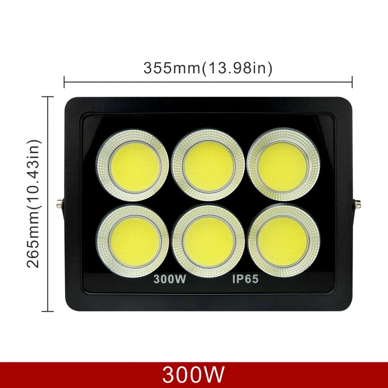 projecteur led cob ip65 moderne 220v 50w 100w 200w 300w noir clips câbles