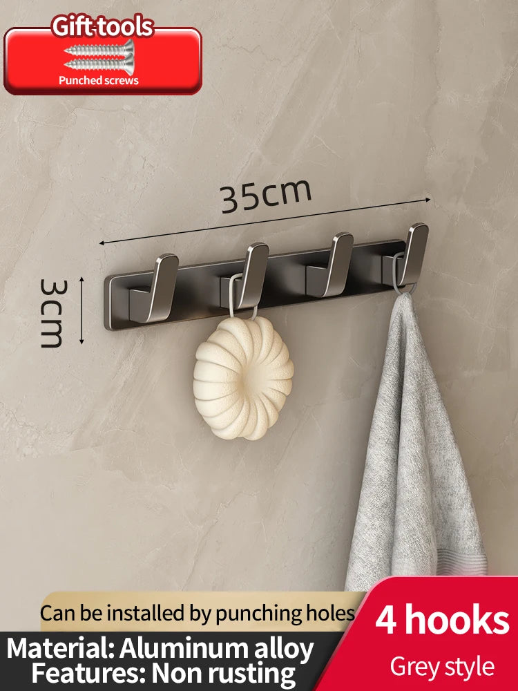 porte sacs mural gris métallisé moderne minimaliste crochets vis fixation