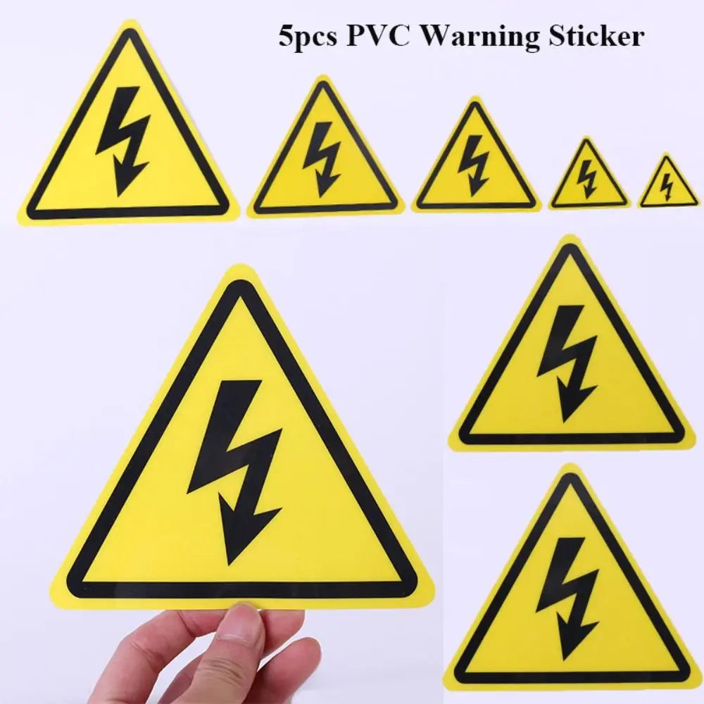 autocollants signalisation électrique jaune noir triangle hazard opacité graphique adhésif sécurité imperméable pvc