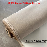 toile peinte rouleau lin texture fine medium peinture huile naturelle rustique 1.45m large