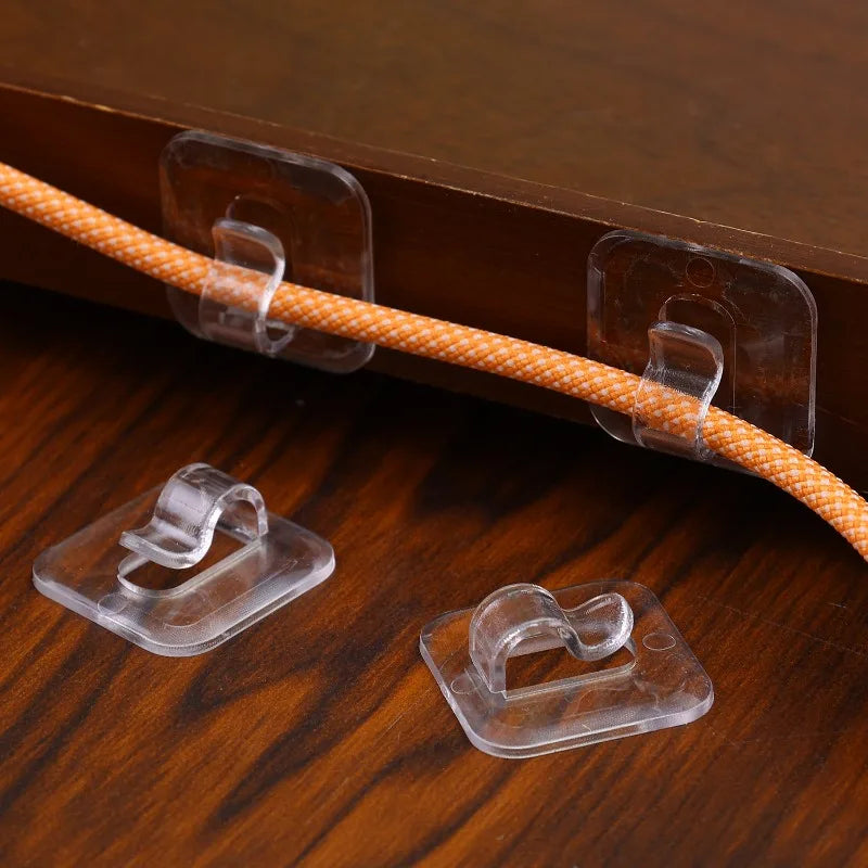 organisateur câbles clips adhésifs transparents modernes sans motif utilisation multiple PVC