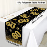 table chemin noir doré anniversaire fête confettis étoiles chiffres polyester occasionnelle thème festive