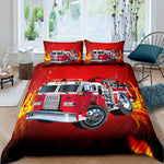 Housse de couette pompier rouge pour enfant lit 90x190