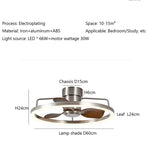 ventilateur lampe led moderne argenté bois foncé vitesses télécommande infinite dimming