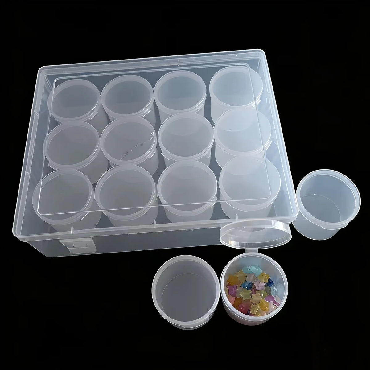 boîtes rangement transparentes compartiments snap latch pratique portables bijoux artisanal