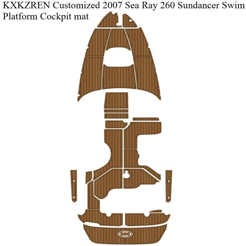 tapis sol bateau marron clair rayures verticales antidérapant moderne résistant autoadhésif eva foam