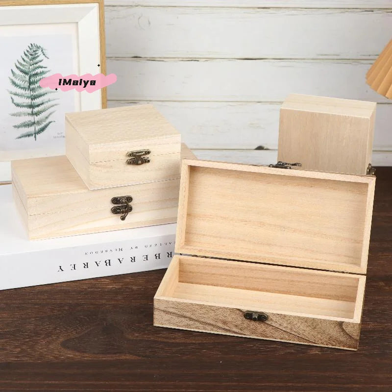 boîtes rangement bois rustique vintage couvercle charnière organisation bibelots décoration maison artisanat