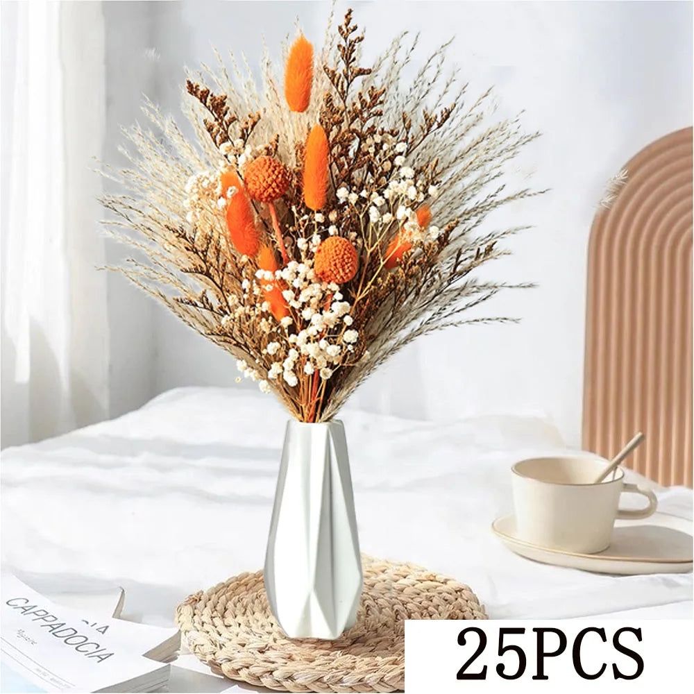 bouquet fleurs séchées automne orange naturel rustique décoration maison anniversaire mariage festive