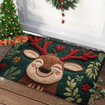 tapis sol décoration noël vert rouge bébé imperméable polyester persan dessin animé santa cerf
