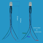 Diodes led rouges bleues vertes transparentes pré câblées 12V ronde modernes 20cm