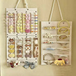 porte accessoires cheveux blanc texture mat clips rubans élastiques pompons moderne pratique