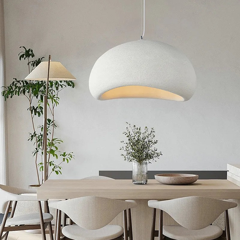 suspension lumineuse moderne blanc texturé opaque salon étude 30cm 40cm 50cm 60cm