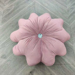 coussin décoratif velours motif fleur six pétales moderne lavable lit chambre