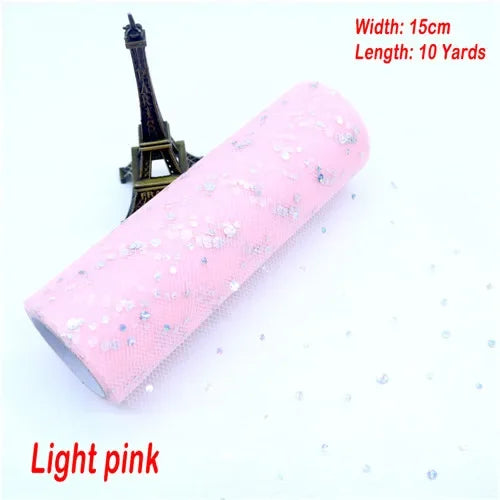 tulle paillettes bleu rose vert violet noir blanc 15cm 10yards polyester décoratif mariage anniversaire