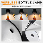 lampe table portable sans fil rechargeable bouteille vin transparente moderne minimaliste