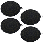 tapis protection induction silicone antidérapant thermochromique noir texturé géométrique pots casseroles