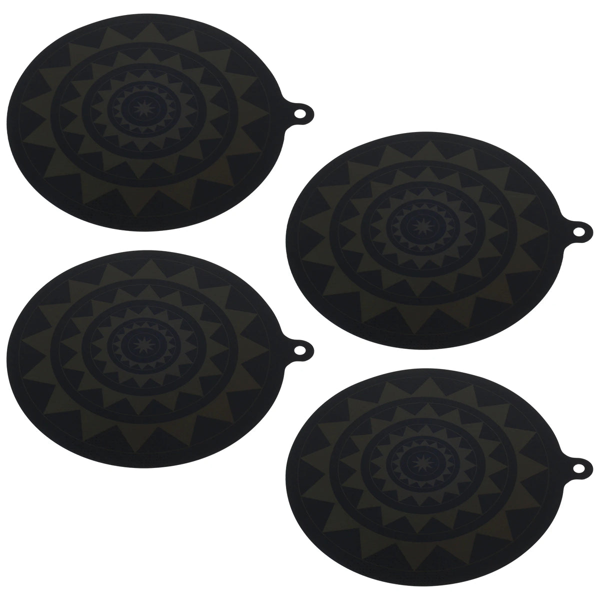 tapis protection induction silicone antidérapant thermochromique noir texturé géométrique pots casseroles
