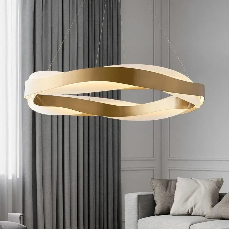 suspension lumineuse moderne or blanc acier inoxydable 65cm 80cm 95cm led 6000k 4200k 3000k