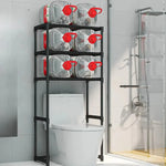 étagère rangement moderne multi niveaux blanc noir grande capacité sans perforation machine laver toilette