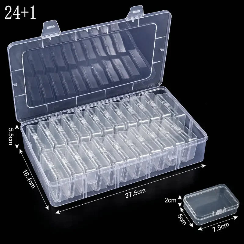 boîtes rangement transparentes modernes bijoux 30 miniatures incluses grande boîte pratique portative