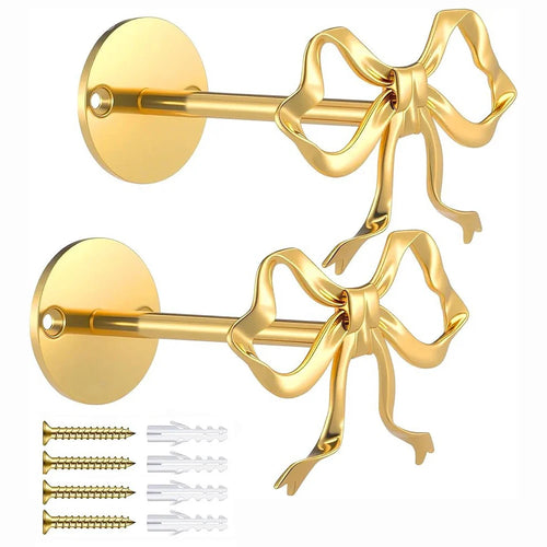 attaches rideaux or forme nœud métal moderne vis tasseaux fixations élégantes anneaux boucles