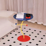 table basse moderne métal couleur bleue jaune rouge artistique salon