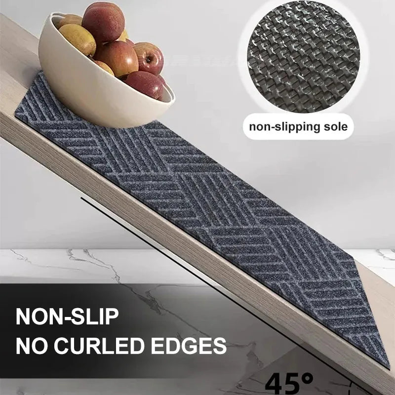 tapis gris rayures moderne antidérapant polyester mousse pe salon cuisine chambre couloir