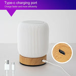 lampe table rechargeable led blanc bois moderne minimaliste tactile sans fil