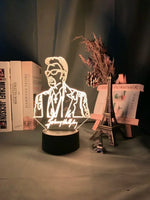 lampe nuit 3d portrait johnny hallyday veilleuse led couleur changeante telecommande usb