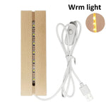 veilleuse led bois clair base acrylique transparente interrupteur usb décoration moderne minimaliste