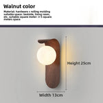 lampe murale moderne minimaliste bois lisse globe verre opaque chambre salon éclairage décoratif fixée