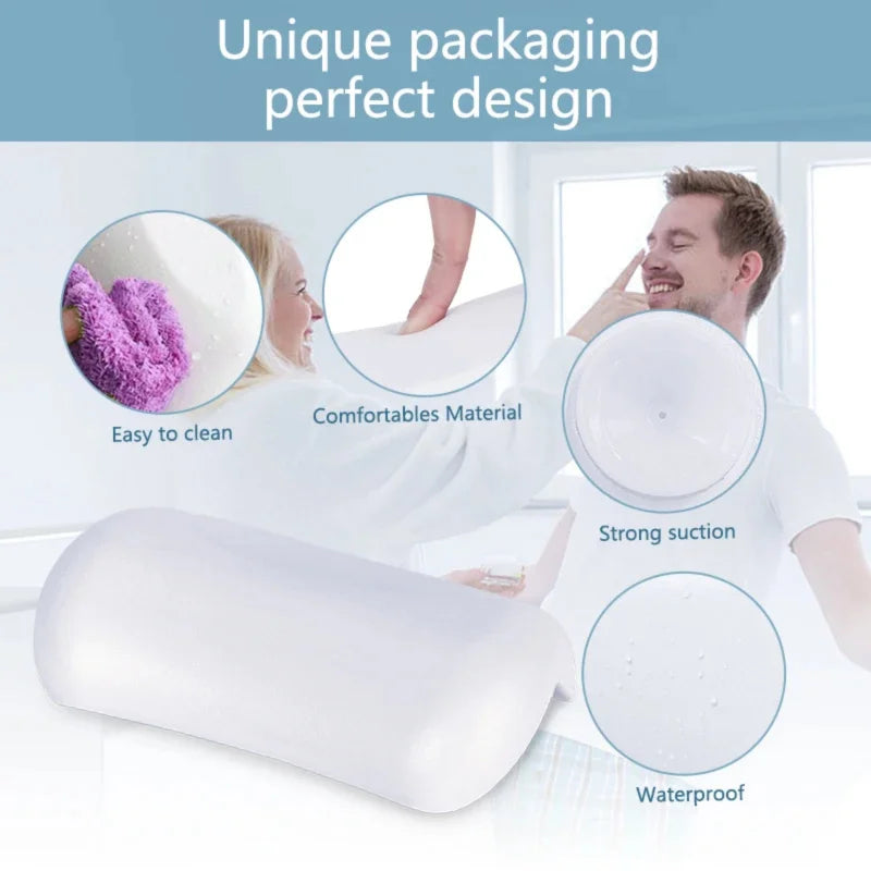 coussin bain blanc doux imperméable ergonomique anti dérapant suction facile nettoyage confortable accessoires bain