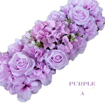 panneaux fleurs artificielles violettes décoratives intérieur mariage anniversaire hydrangeas roses texture naturelle