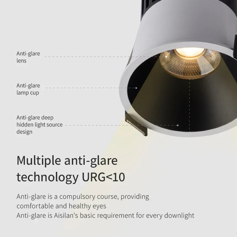 Spot LED moderne blanc noir 75mm 249lm 2700k 6500k DALI dimmable(touch) aluminium