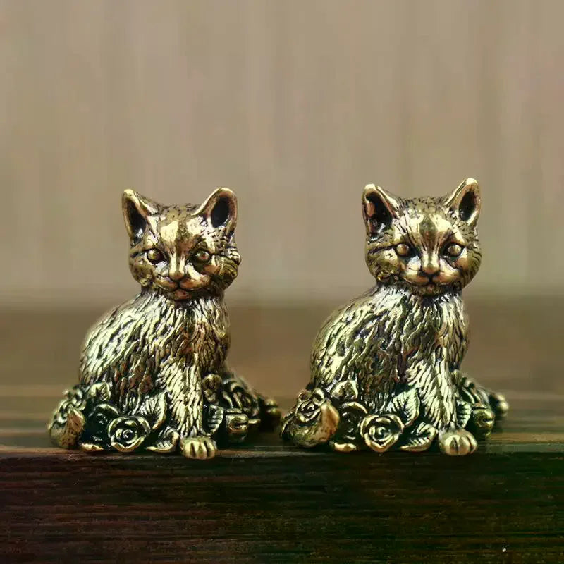 décoration vintage gothique bague dorée crâne chaton bijou ancien objet dcoration dor