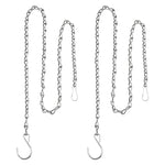 chaînes métalliques noires argent classiques boucles anneau 50cm 90cm 24cm