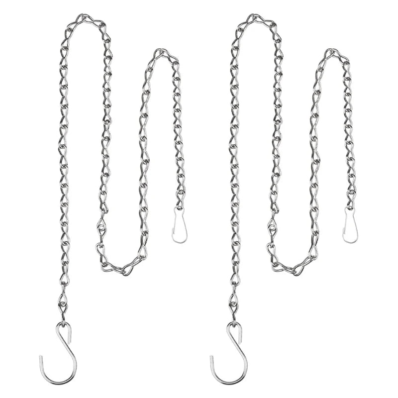 chaînes métalliques noires argent classiques boucles anneau 50cm 90cm 24cm