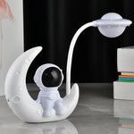 veilleuse led lampe astronaute lune rechargeable table decoration moderne chambre enfants spatial
