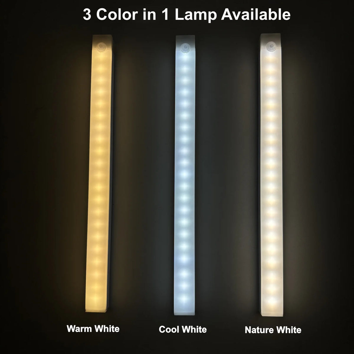 lampe led rechargeable blanc moderne adhésive 60 lumens 10cm 20cm 30cm 50cm